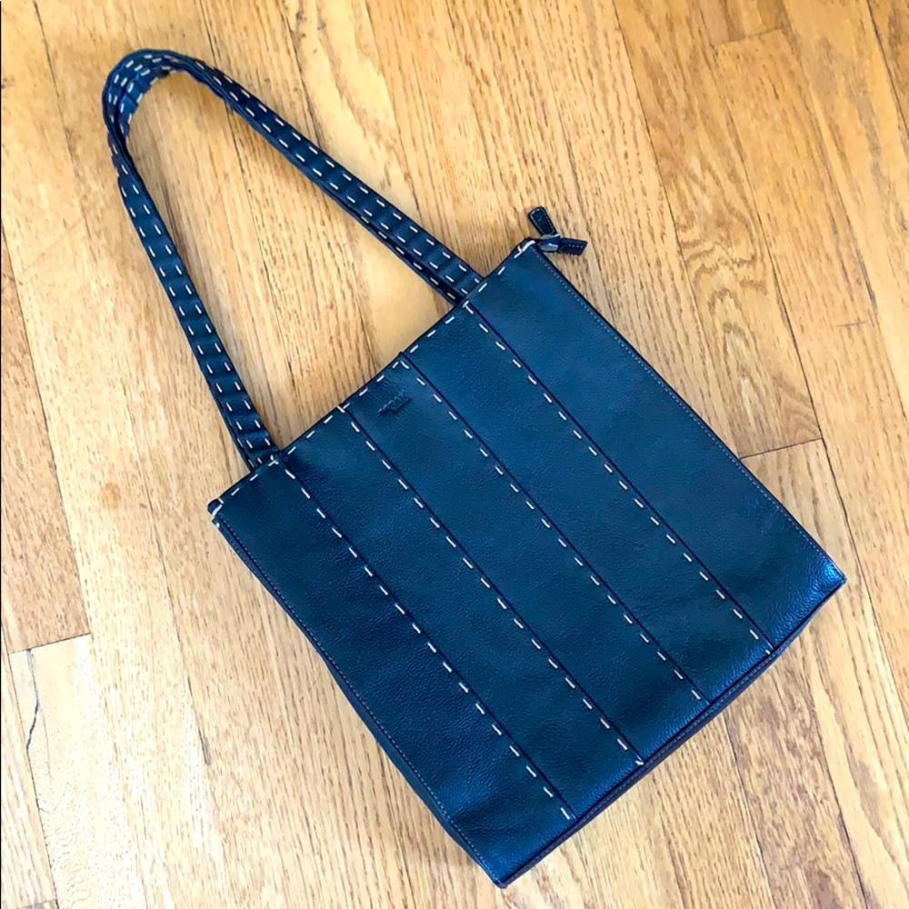 The Sak Elliot Lucca black leather shoulder bag